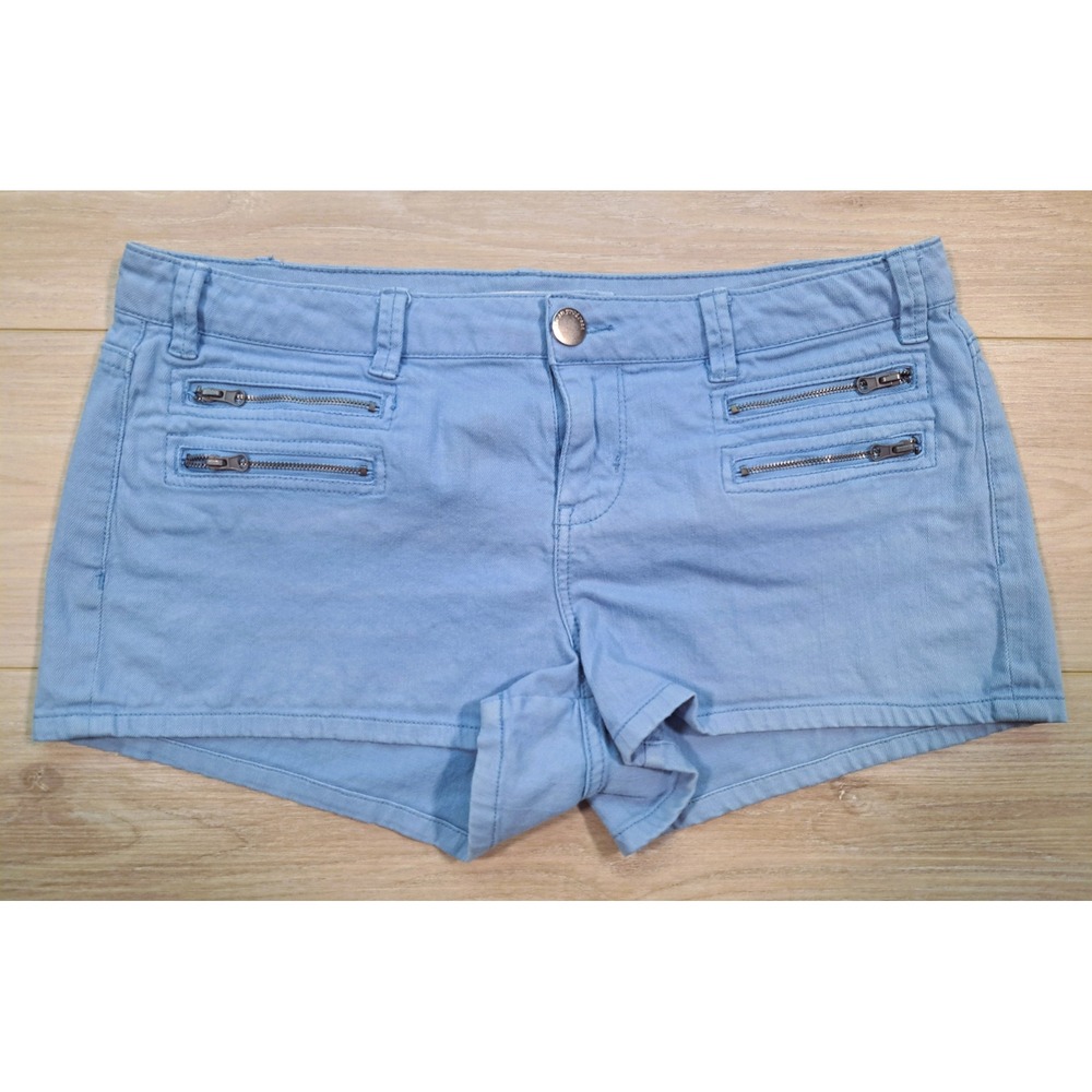 Life In Progress Y2k Forever 21 Light Blue Denim Zipper Shorts Sz 29 (waist 33")